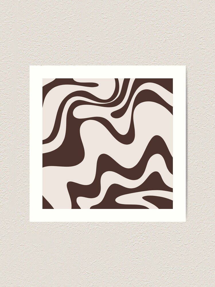 Retro Liquid Swirl Abstract Pattern 3 in Black and Almond Cream Bath Mat by  Kierkegaard Design Studio