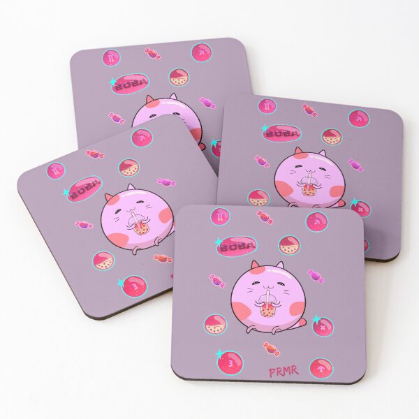 Item preview, Cute Chubby Cat drinking boba milk  designed and sold by lazarosdesign.