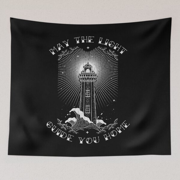 Item preview, May the Light Guide You Home, Traditional Lighthouse, Old School Tattoo Design designed and sold by Proverbial Wisdom Design.