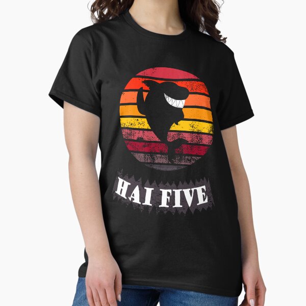 Shark High Five or in this case: HAI FIVE! (Vintage Sunset Version) Classic T-Shirt