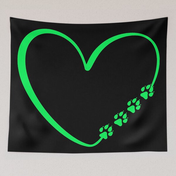 Item preview, Dog Paws Green Heart Valentine's Day designed and sold by Astralia.