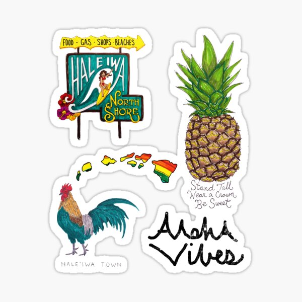Hale'iwa Sign Drawing - STICKER PACK / WOMAN Sticker