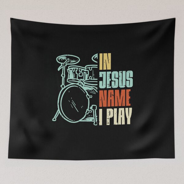 Item preview, Jesus Name I Play Drums God Drumming Music Christian Drummer designed and sold by fostebris.