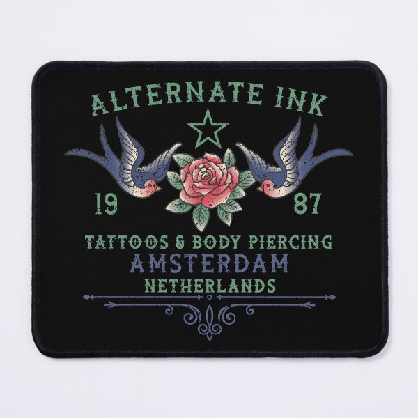 Item preview, Alternate Ink, Bird and Rose, Amsterdam Tattoo Studio Design designed and sold by Proverbial Wisdom Design.