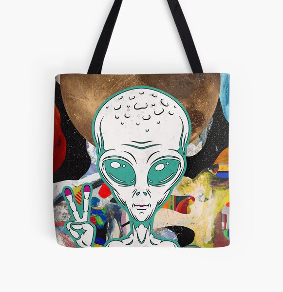 Crypto Alien says hi! All Over Print Tote Bag