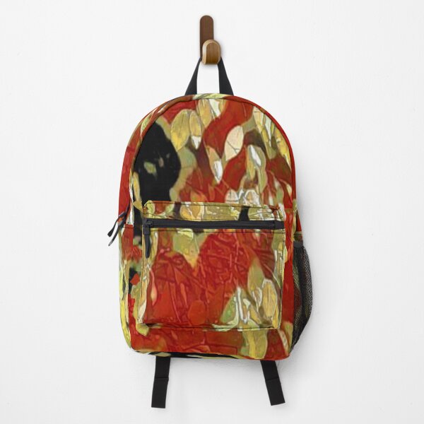 Item preview, leaves yellow, red, black background, anxiety of modernity, analogy, abstract art, line, spot, minimalism, designed and sold by Maria Mihailova.