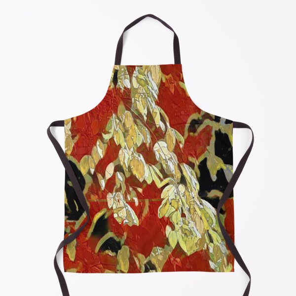 Item preview, leaves yellow, red, black background, anxiety of modernity, analogy, abstract art, line, spot, minimalism, designed and sold by Maria Mihailova.