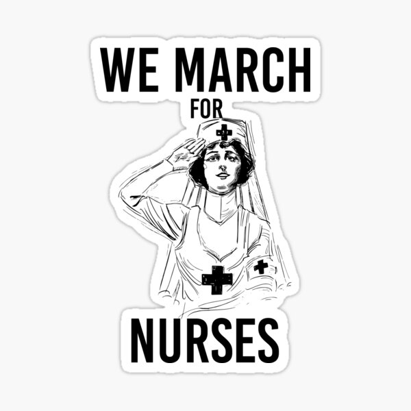 Item preview, We March for Nurses - Simple Monochrome Nurse Salute designed and sold by ⭐Amazing Arts Designs⭐.