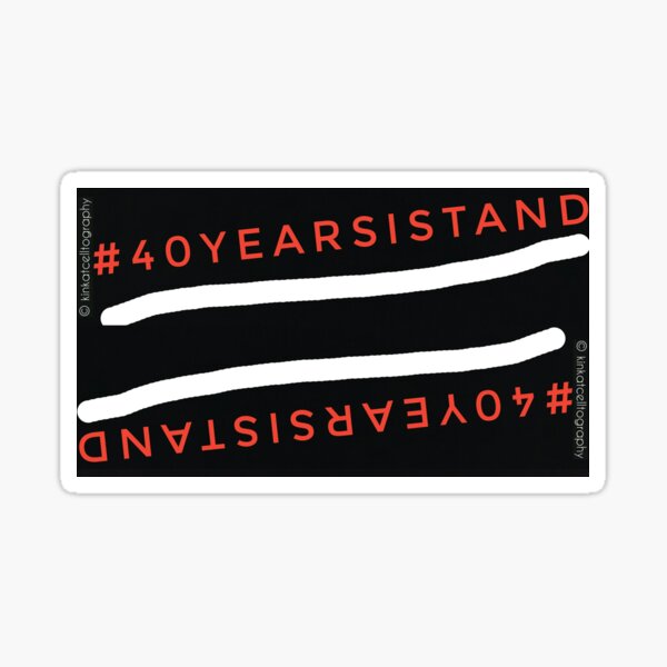 Item preview, #40YEARSISTAND - Black, Red & White Stripes designed and sold by kinkatstyle.