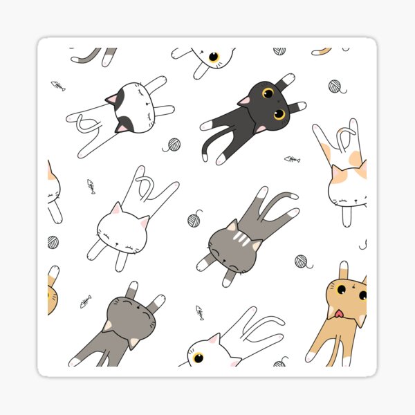 Cute Cat Have A Nice Day Greeting Cartoon Doodle Card Icon