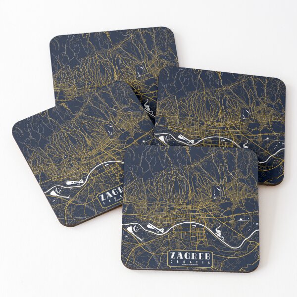 Item preview, Zagreb City Map of Croatia - Gold Art Deco designed and sold by deMAP.