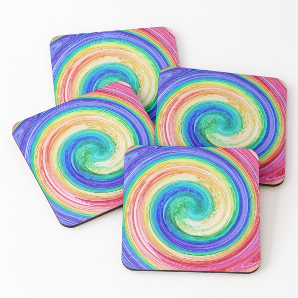 Item preview, Abstract swirl funky pattern in happy rainbow colors designed and sold by Designbyfia.