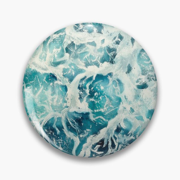 Item preview, Watercolor abstract blue sea waves foam designed and sold by Katenaz.