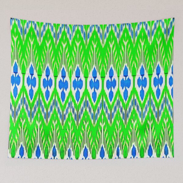 Item preview, Beautiful flower Uzbek ikat patterns designed and sold by LeFabriqueOuz.
