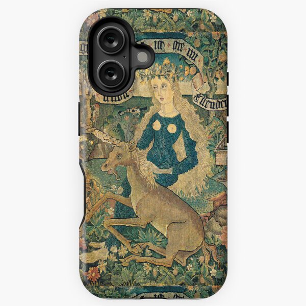 Vista previa del artículo con la obra «Coronas florales de color naranja y verde de WILD LADY Y UNICORNIO, Animales», diseñado y vendido por BulganLumini.
