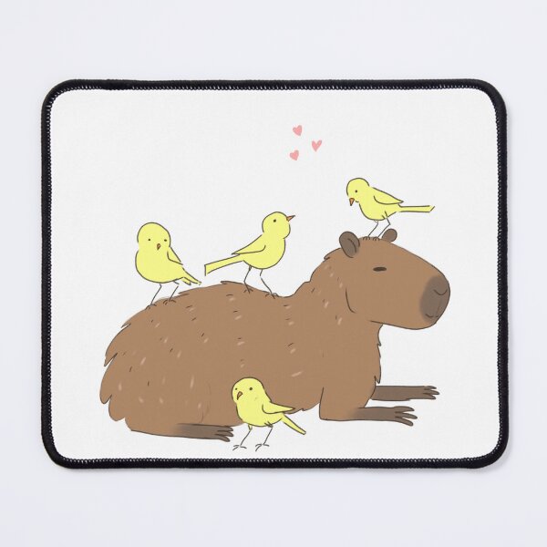 Item preview, capybara with birds friends- a cute cartoon capybara chilling designed and sold by Yarafantasyart.