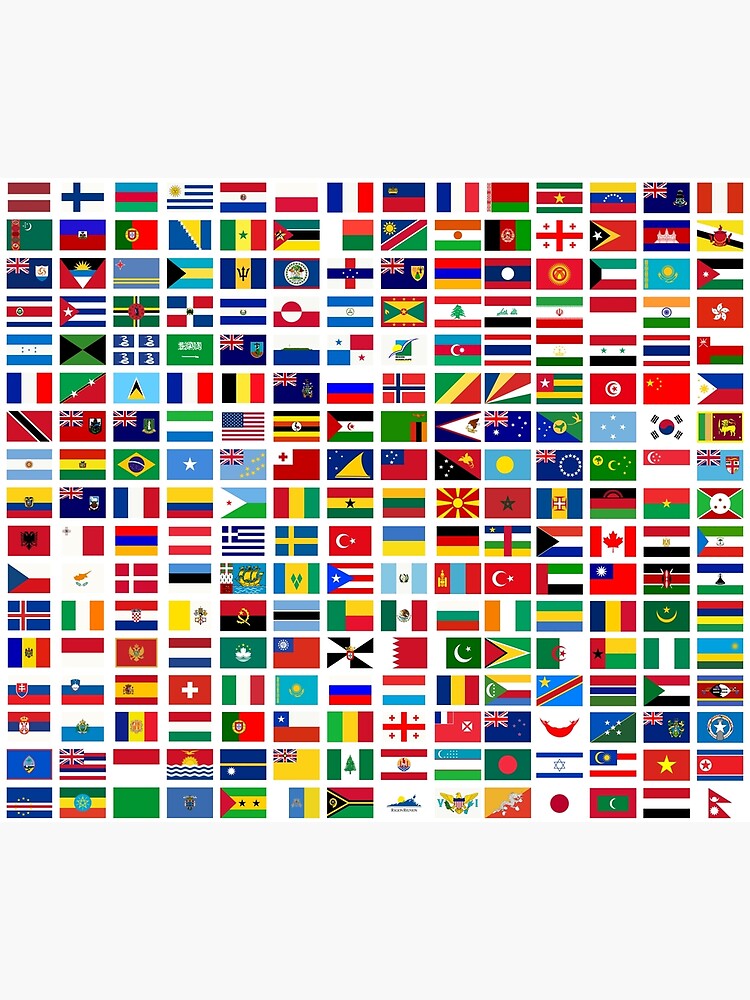Thumbnail 4 of 4, Metal Print, Flags of the world designed and sold by Dee Dee.