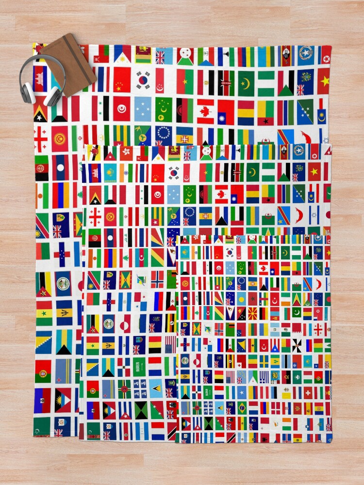 Alternate view of Flags of the world Throw Blanket