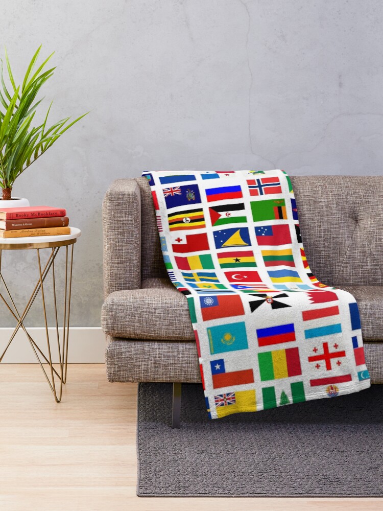 Alternate view of Flags of the world Throw Blanket