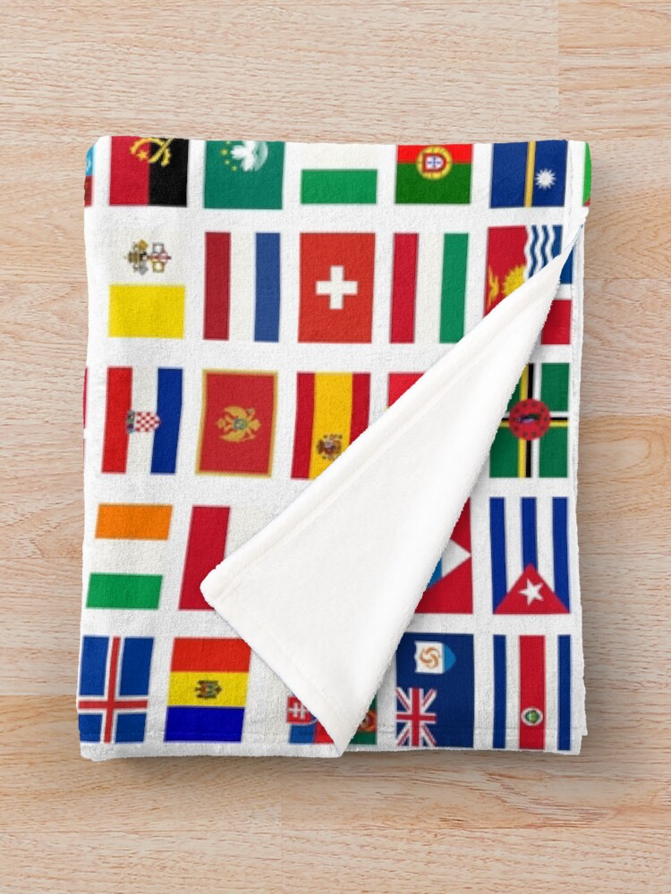 Alternate view of Flags of the world Throw Blanket