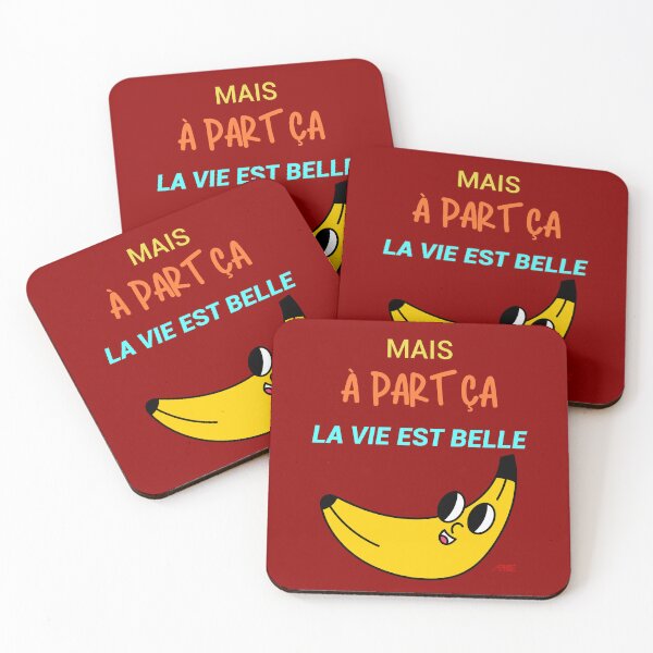 Aperçu de l'œuvre Mais à part ça la vie est belle - smiley la banane - t-shirt drôle, optimiste et positif t shirt créée et vendue par Apikoedesign.