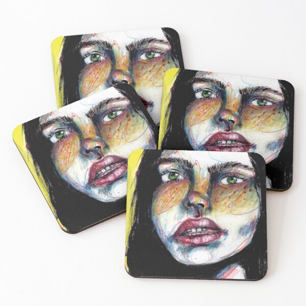 Item preview, Colour Woman Portrait in Yellow with phrase designed and sold by andreamlstudio.