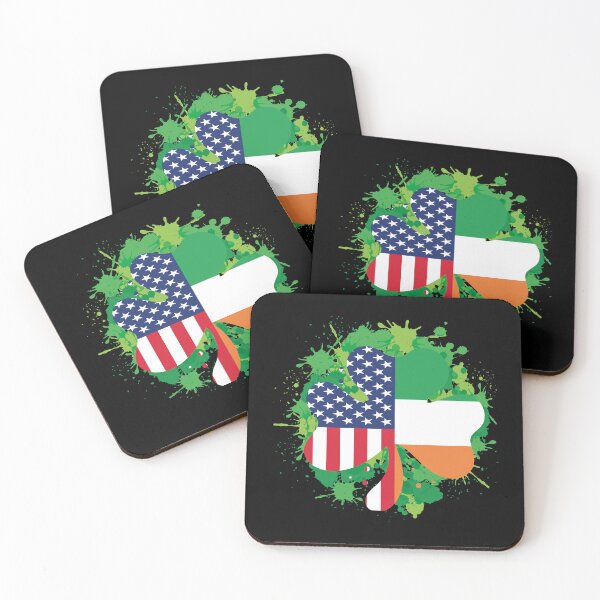 Item preview,  Irish American Flag Ireland Flag ST PATRICKS DAY Gift Lucky Shamrock Spalsh designed and sold by Tatus Brinal.