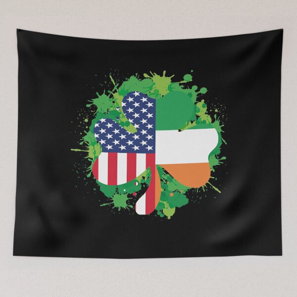 Item preview,  Irish American Flag Ireland Flag ST PATRICKS DAY Gift Lucky Shamrock Spalsh designed and sold by Tatus Brinal.