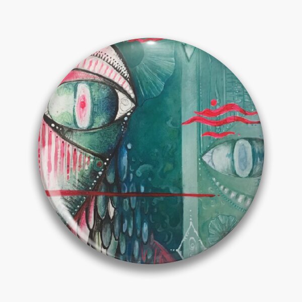 Item preview, Psychedelic visionary tribal alien mask under water sea designed and sold by Lunarjart.