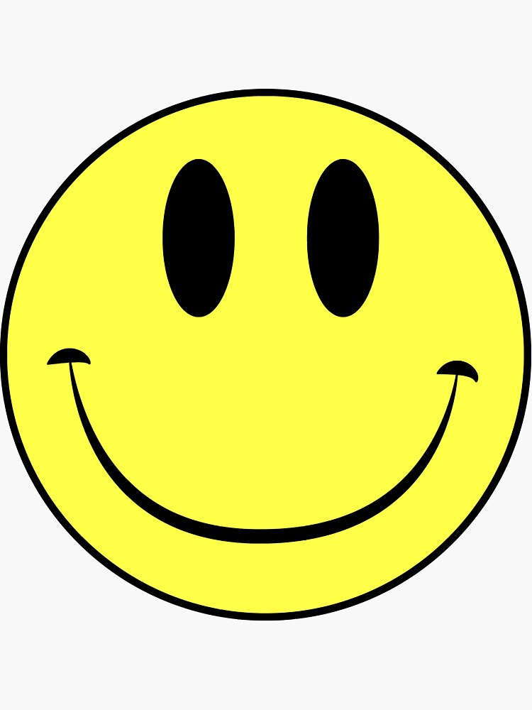 Classic Acid House Smiley Face Rave Culture Sticker By