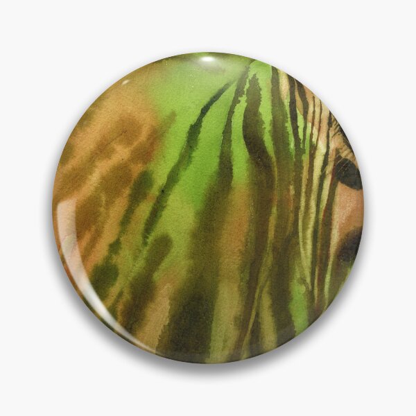 Item preview, Zebra fine art watercolor painting. Green orange zebra decor fine art painting African animal zebra stripes artwork designed and sold by rfoxphoto.