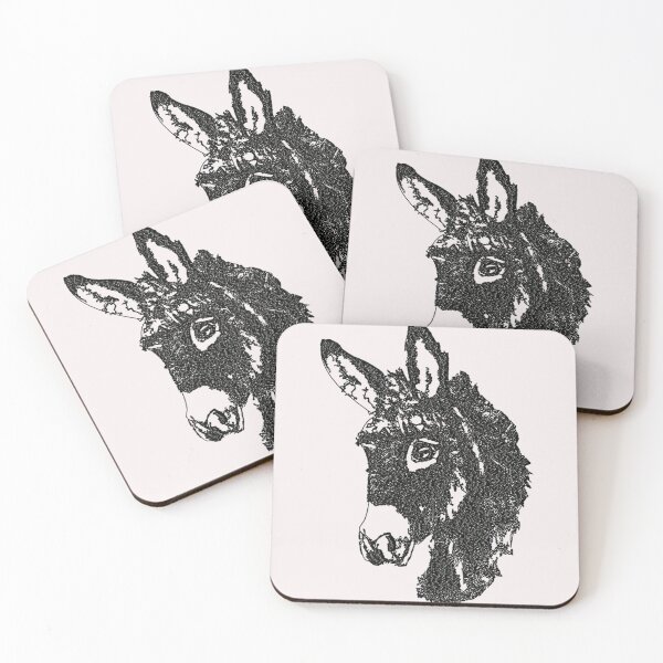 Item preview, Machine Embroidery, Monochrome Embroidered Donkey, Machine embroidery, Stitch crafting, unique embroidered art designed and sold by RudolphBarnard.