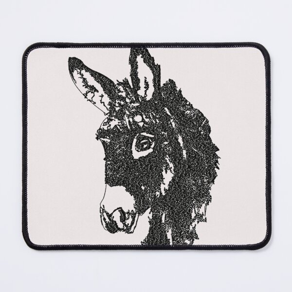 Item preview, Machine Embroidery, Monochrome Embroidered Donkey, Machine embroidery, Stitch crafting, unique embroidered art designed and sold by RudolphBarnard.