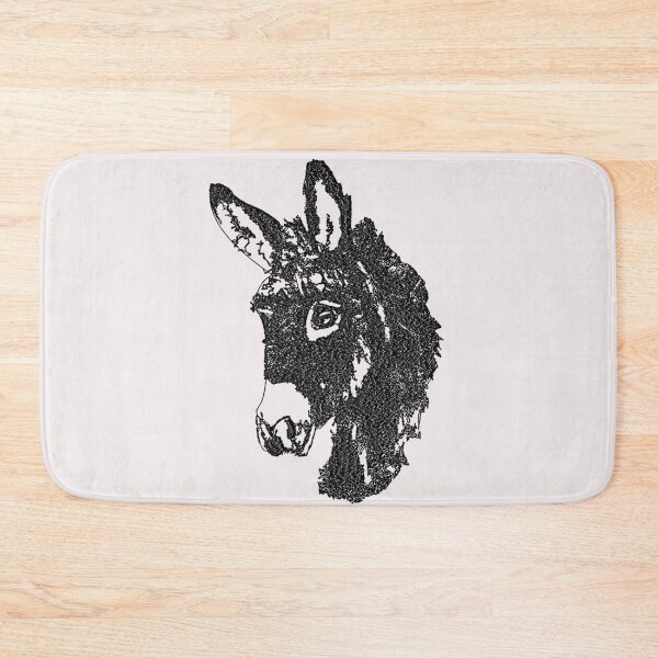 Item preview, Machine Embroidery, Monochrome Embroidered Donkey, Machine embroidery, Stitch crafting, unique embroidered art designed and sold by RudolphBarnard.