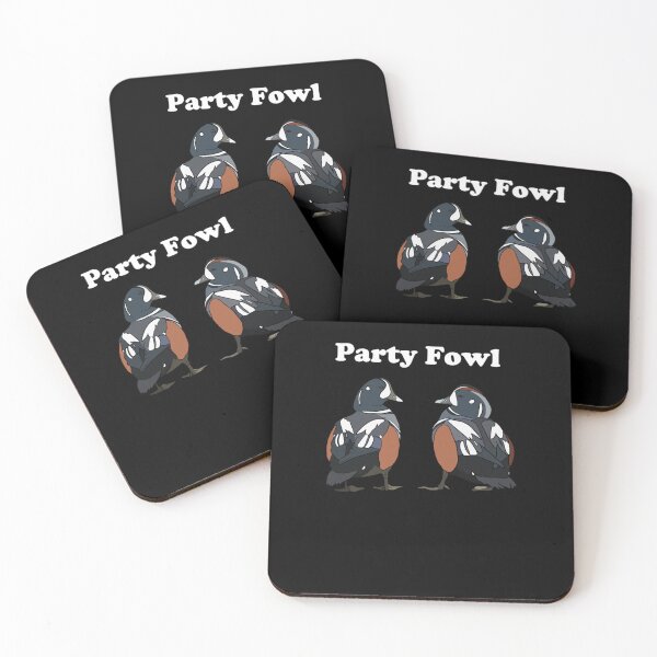 Item preview, Party Fowl - Harlequin Ducks - White Text Classic designed and sold by terrywillaim3.