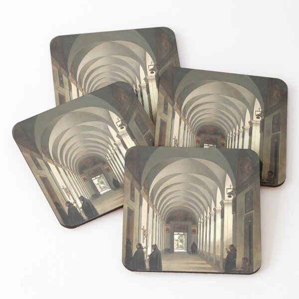 Item preview, Monks in the Cloister of the Church of Gesù e Maria, Rome classical art italien art designed and sold by Lady-Frost.