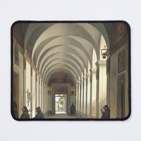 Item preview, Monks in the Cloister of the Church of Gesù e Maria, Rome classical art italien art designed and sold by Lady-Frost.