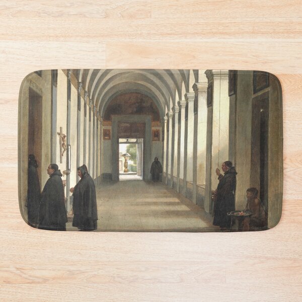 Item preview, Monks in the Cloister of the Church of Gesù e Maria, Rome classical art italien art designed and sold by Lady-Frost.