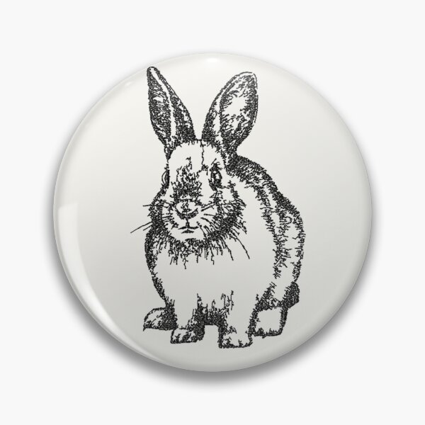 Item preview, Machine Embroidery, Monochrome Embroidered Rabbit, Stitch crafting, unique embroidered art designed and sold by RudolphBarnard.