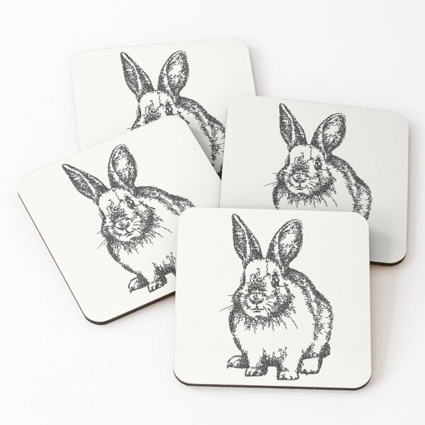 Item preview, Machine Embroidery, Monochrome Embroidered Rabbit, Stitch crafting, unique embroidered art designed and sold by RudolphBarnard.