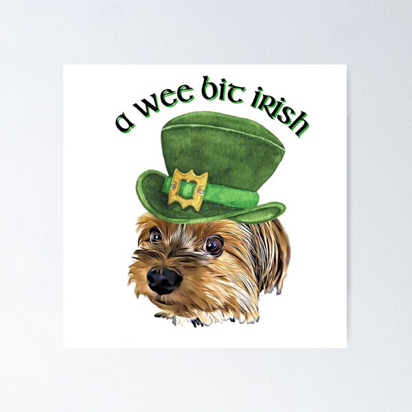 Item preview, A Wee Bit Irish Cute Yorkshire Yorkie St Patrick's Day Gift designed and sold by adriana-holmes.