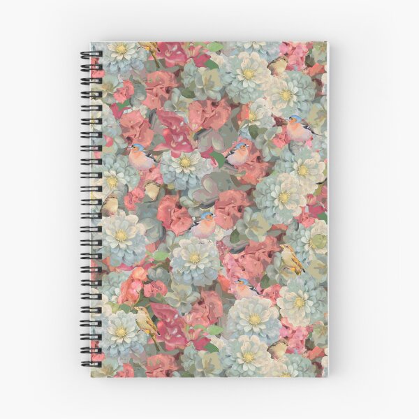 Item preview, Teatime Pink and Blue Flowers with Birds Half-Drop Repeat 5748 designed and sold by Art in My Loft.