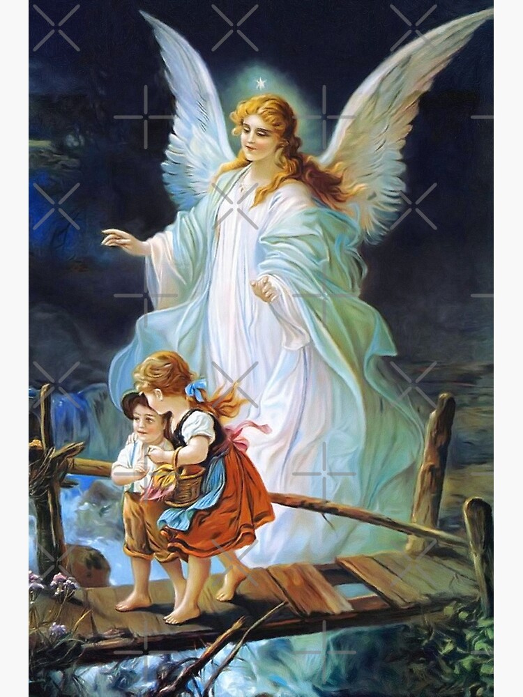 Guardian Angel Prayer protecting Children on Bridge - 4 X 6 PREMIUM PRINT
