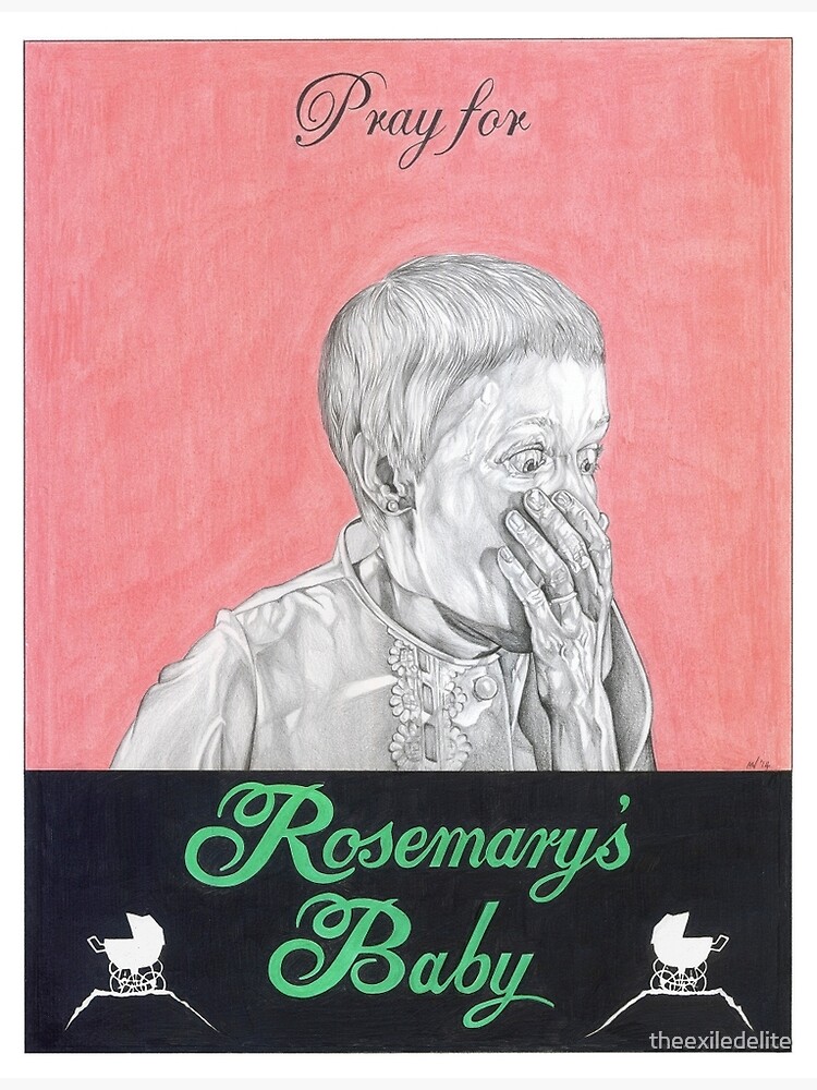 "ROSEMARYS BABY hand drawn movie poster in pencil" Art Print for Sale