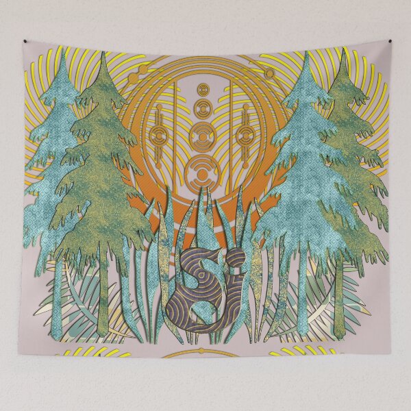 Item preview, SCI Mysterious Forest String Cheese Incident Rising Sun Sunset Sacred Geometry Enchanted Psychedelic Festival designed and sold by Shayna Westfall.