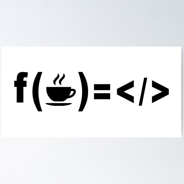 Artikel-Vorschau von Kaffeekalkül, Kaffeederivate, Funktion von Kaffee, Kaffee in Code umwandeln, Programmiersprache, Programmierer, Softwareingenieur, Informatik-Humor, designt und verkauft von Max-Wear.