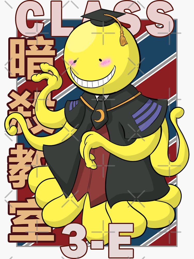 "Koro sensei Assassination Classroom Ansatsu Kyoshitsu Retro Blue Red