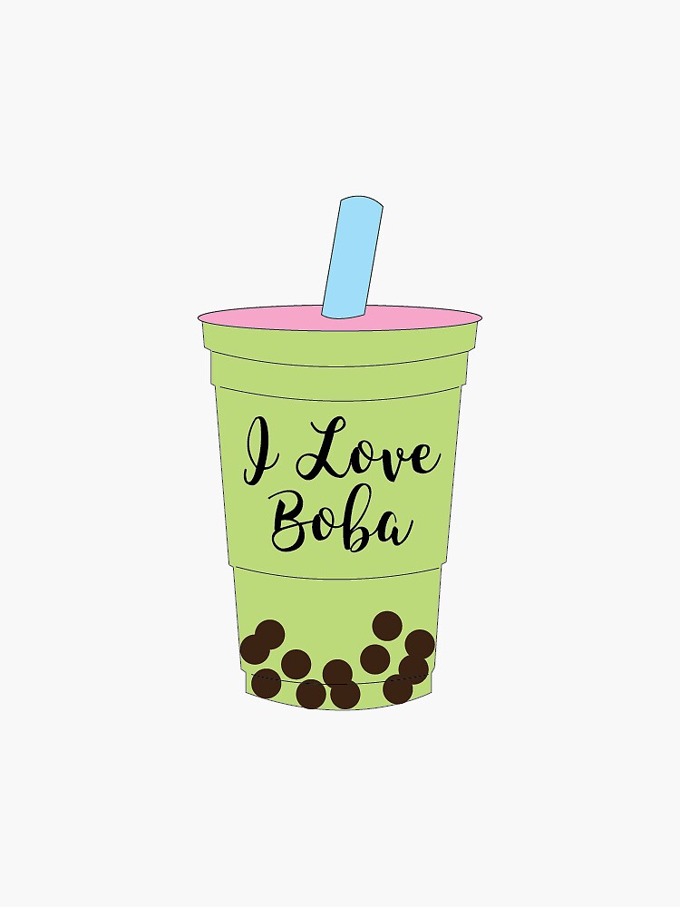 I Love Boba Sticker By Megnance27 Redbubble