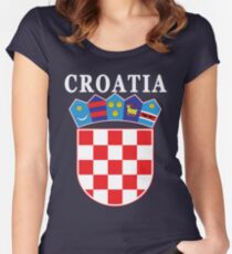 Croatia Deluxe Football Jersey Design Women's Fitted Scoop T-Shirt