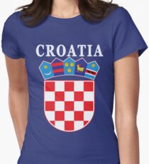 Croatia Deluxe Football Jersey Design Women's Fitted T-Shirt